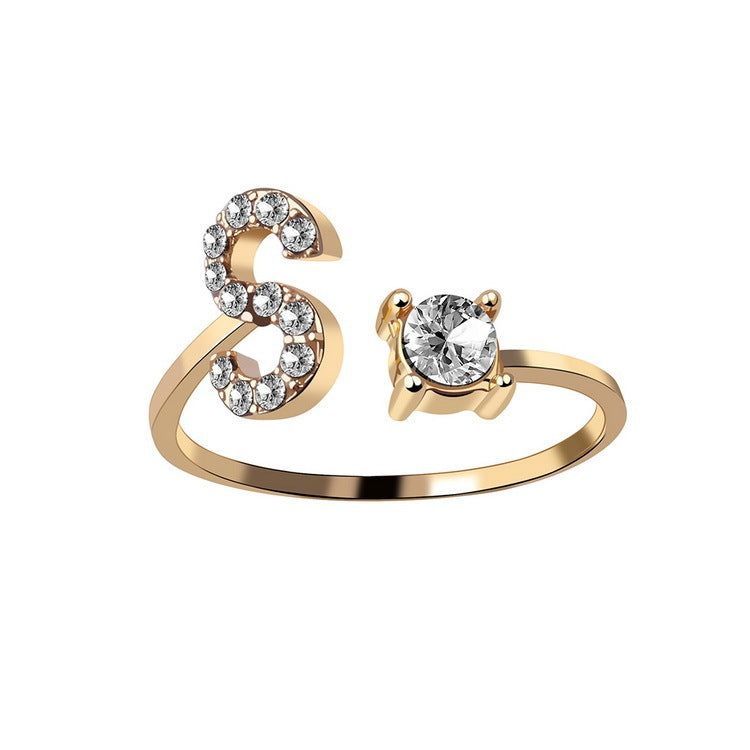New Design Adjustable 26 Initial Letter Ring Fashion Jewelry For Women Simple Elegant Jewelry - Tatum Cristal