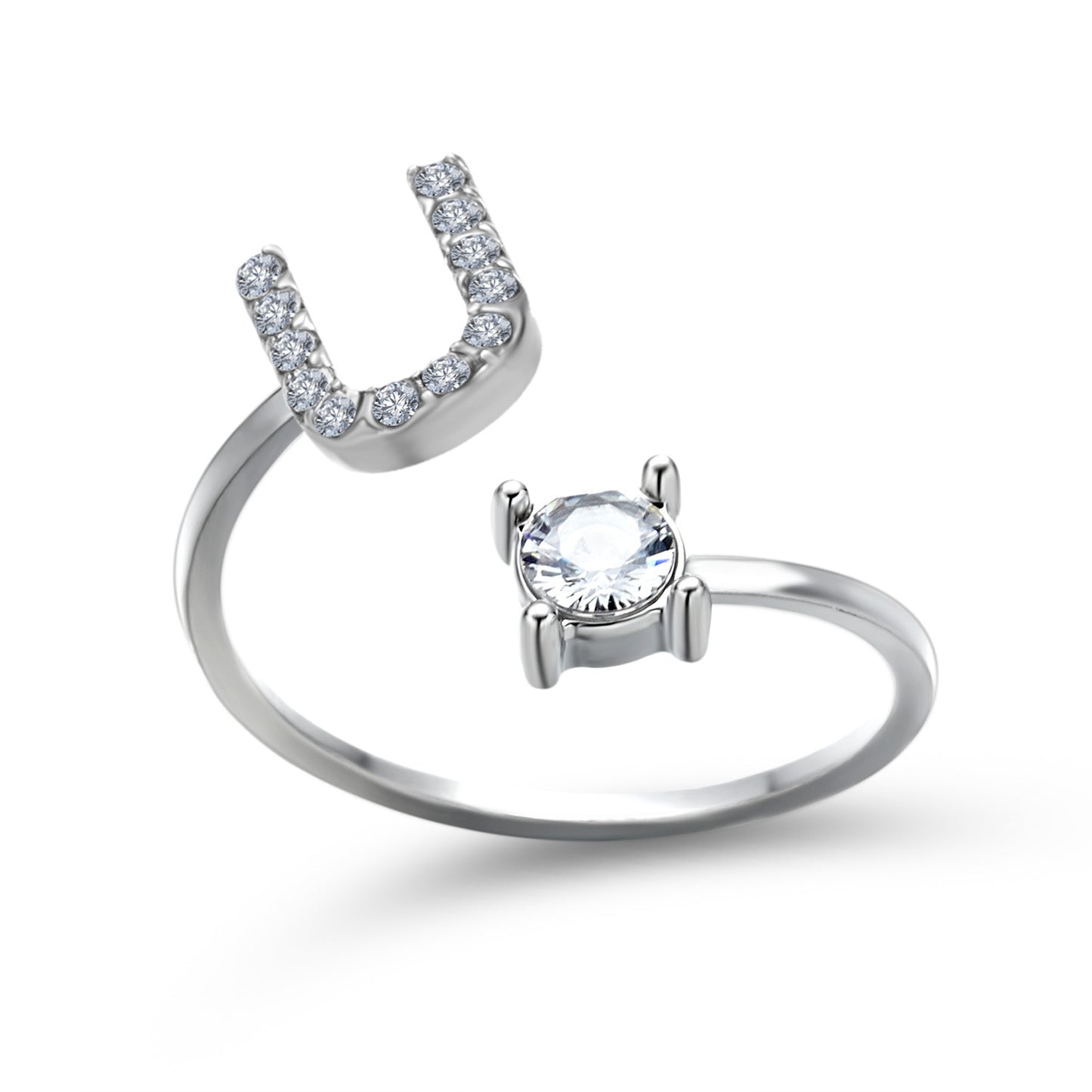 New Design Adjustable 26 Initial Letter Ring Fashion Jewelry For Women Simple Elegant Jewelry - Tatum Cristal