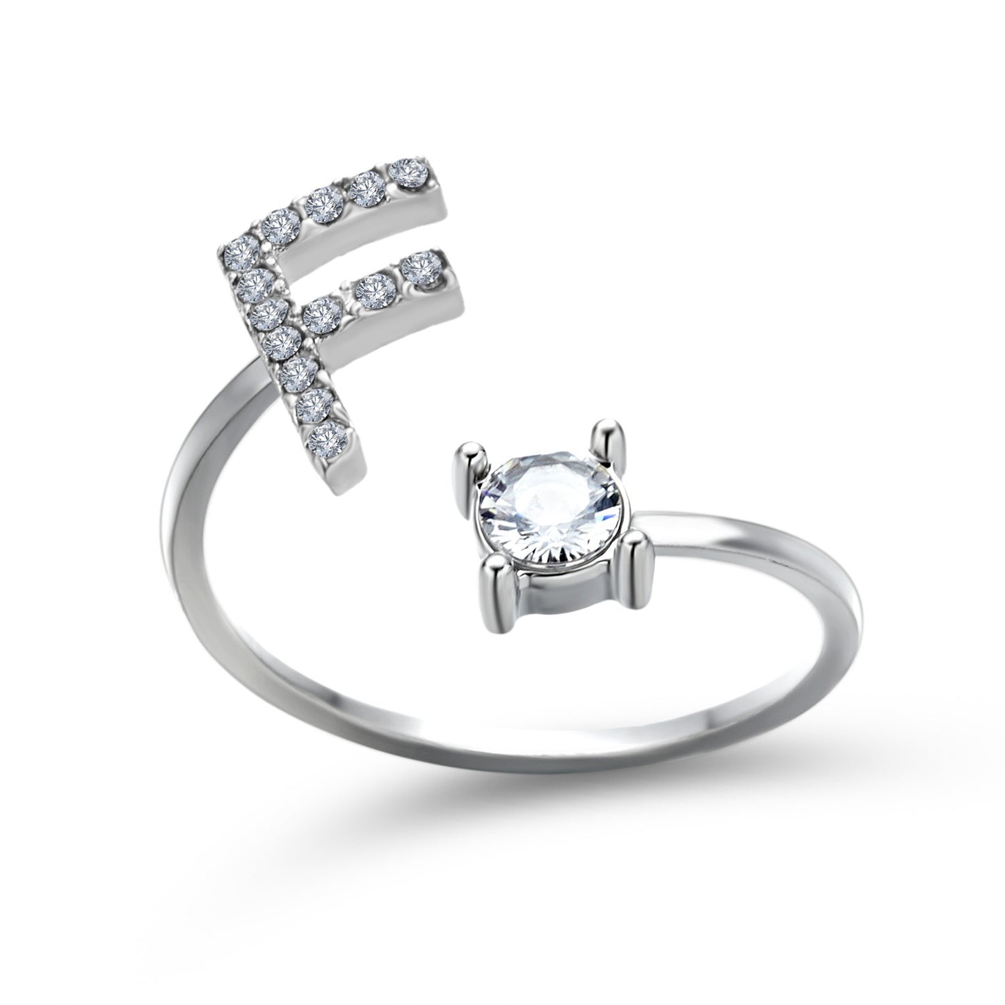 New Design Adjustable 26 Initial Letter Ring Fashion Jewelry For Women Simple Elegant Jewelry - Tatum Cristal