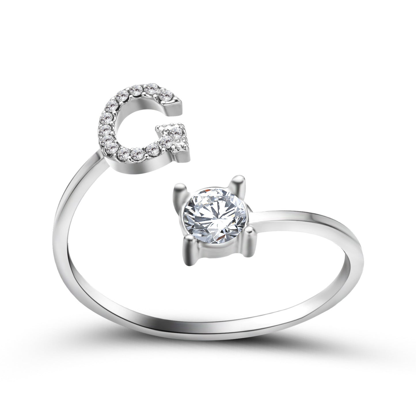 New Design Adjustable 26 Initial Letter Ring Fashion Jewelry For Women Simple Elegant Jewelry - Tatum Cristal