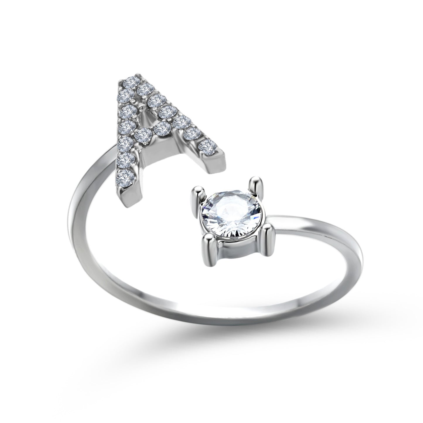 New Design Adjustable 26 Initial Letter Ring Fashion Jewelry For Women Simple Elegant Jewelry - Tatum Cristal