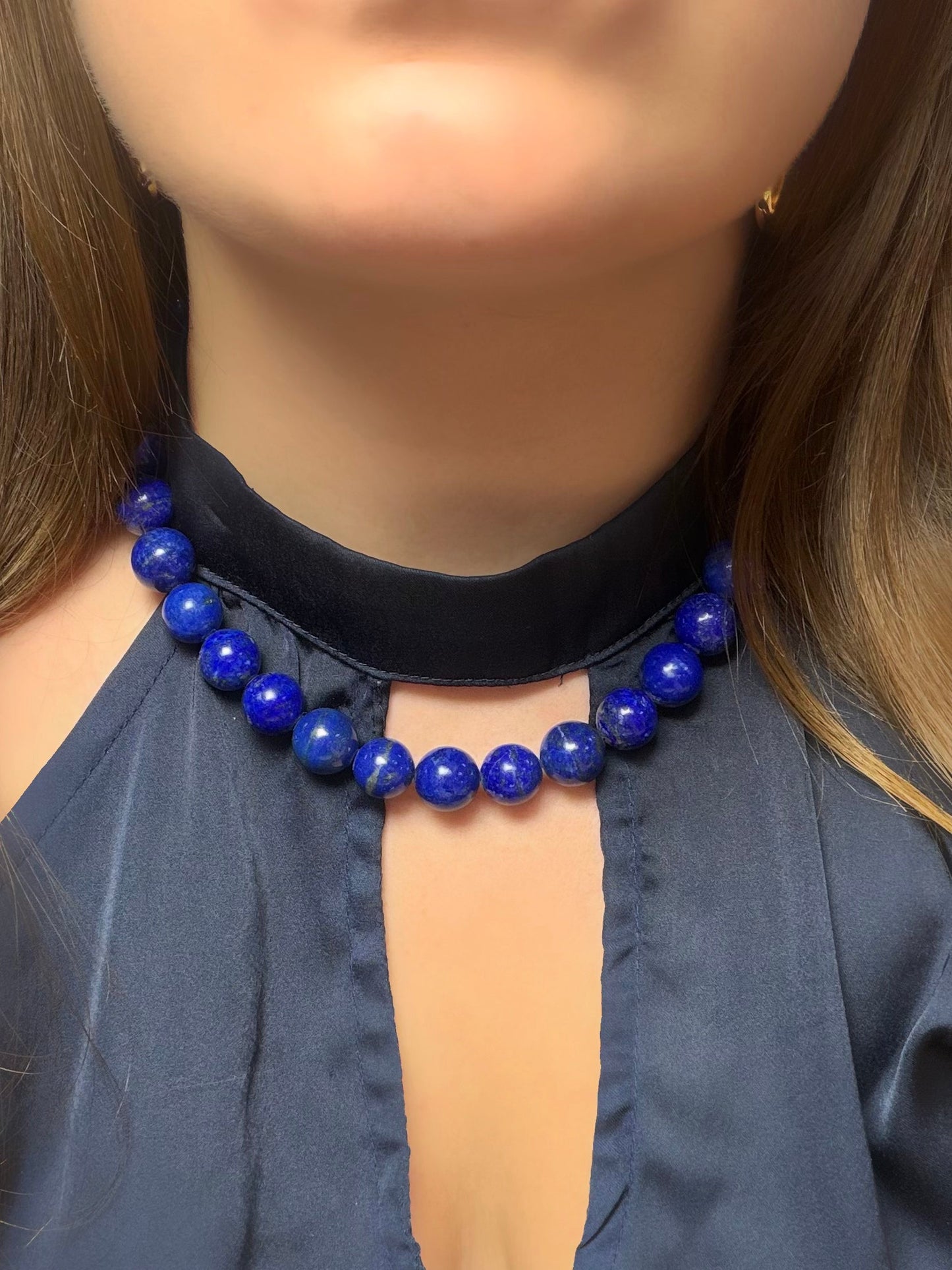 Collier Lapis Lazuli 12mm qualité extra