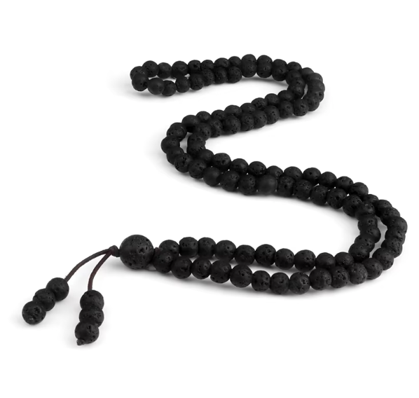Bracelet Mala 108 Perles Pierre de Lave 6mm