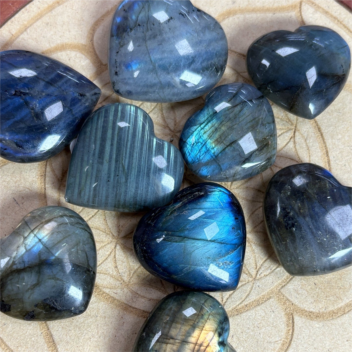 Coeur en Labradorite de Madagascar - 3x3 cm