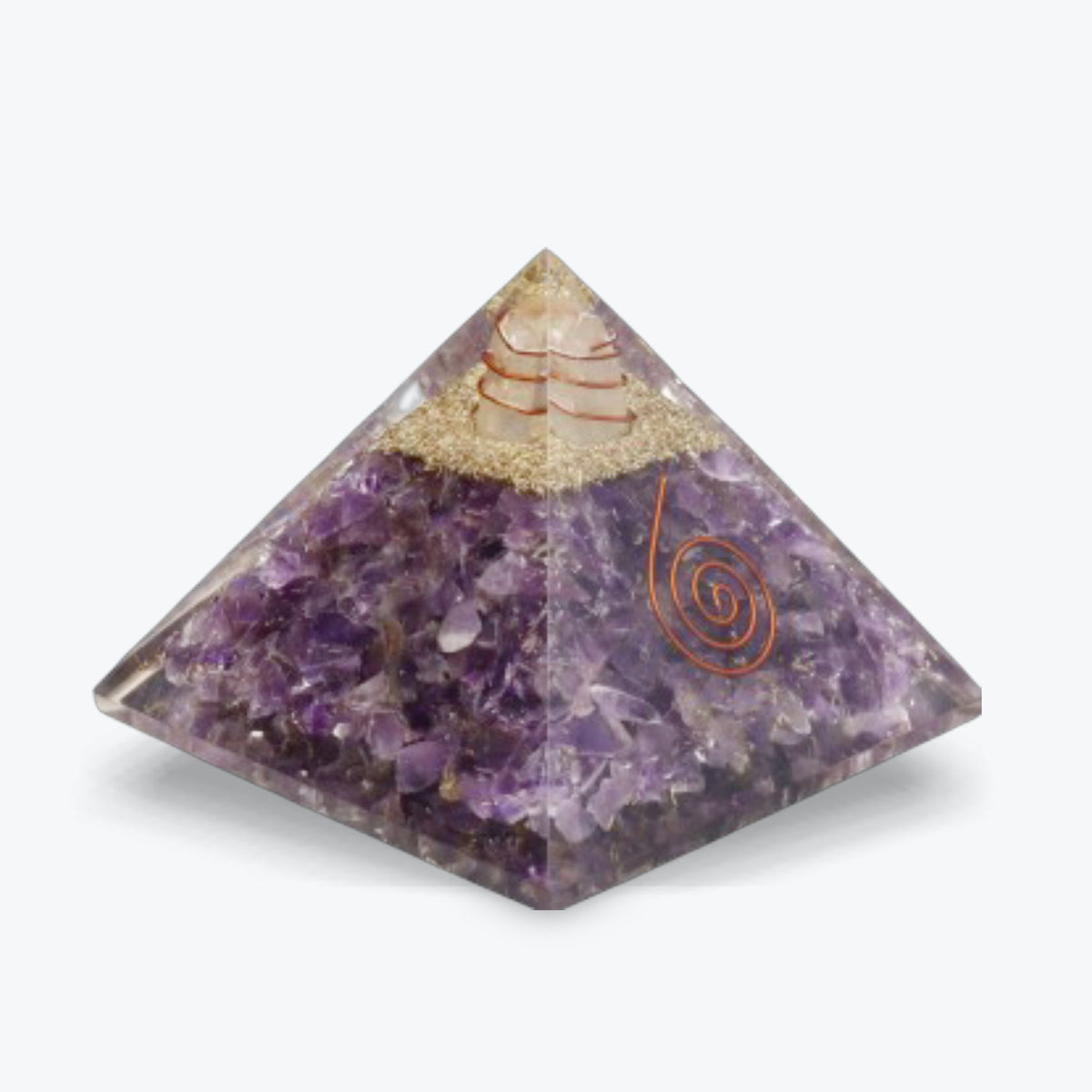 Pyramide Orgonite 7x7 Résine Spirale