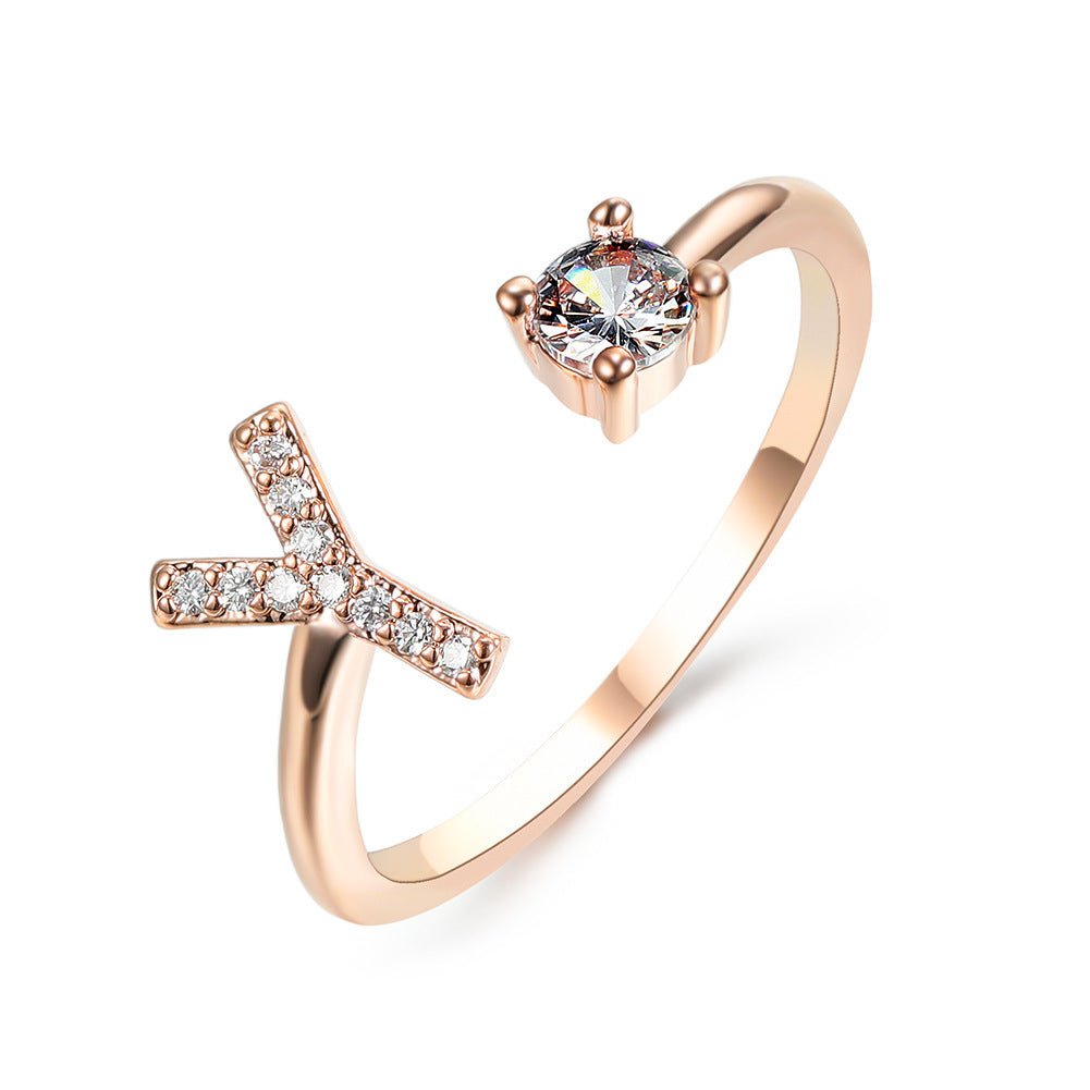 New Design Adjustable 26 Initial Letter Ring Fashion Jewelry For Women Simple Elegant Jewelry - Tatum Cristal