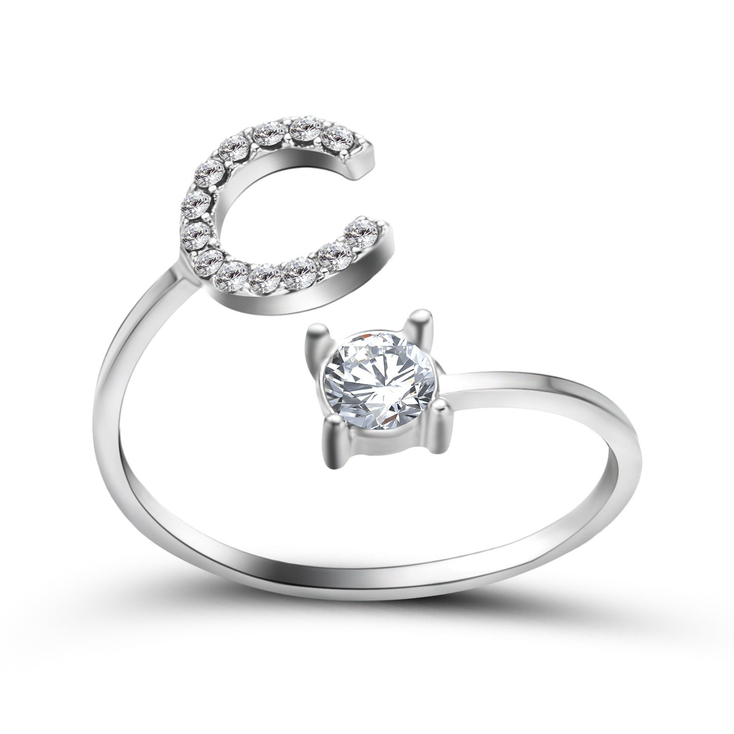 New Design Adjustable 26 Initial Letter Ring Fashion Jewelry For Women Simple Elegant Jewelry - Tatum Cristal