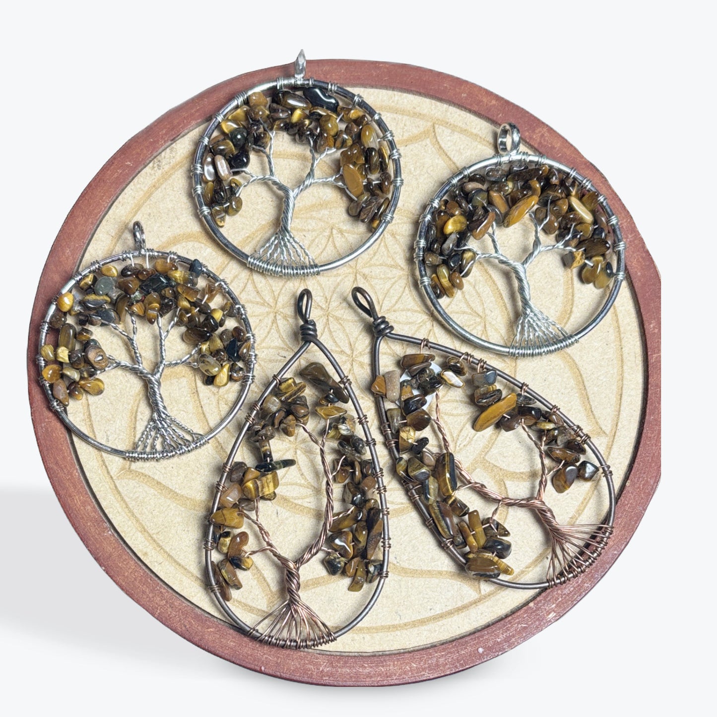 Pendentif Arbre de Vie Oeil de Tigre