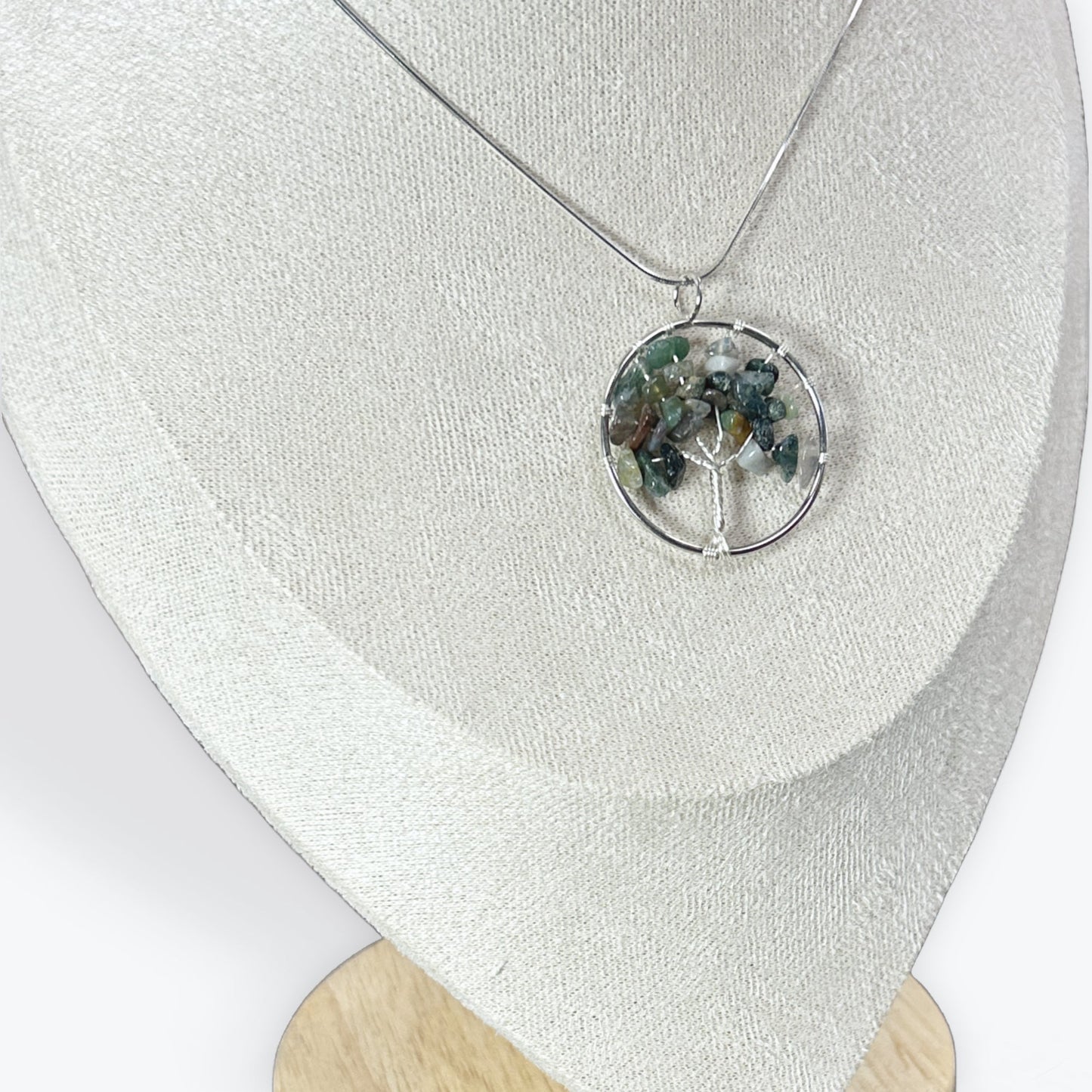 Pendentif Arbre de vie rond - Agate