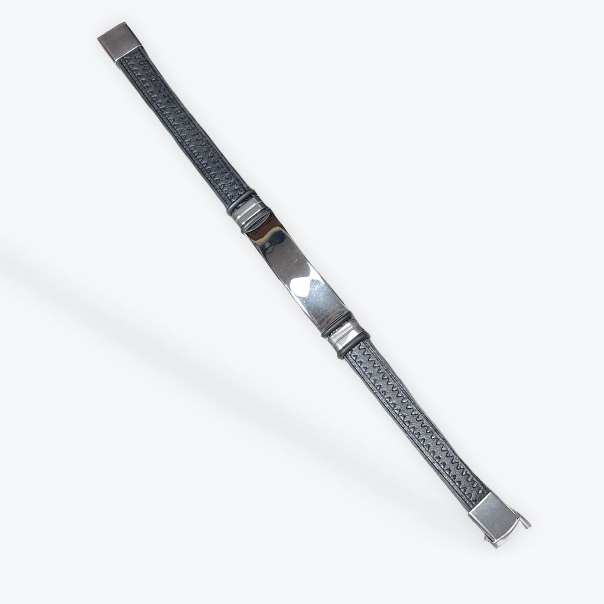 Bracelet Homme Simili Cuir - Acier inoxydable