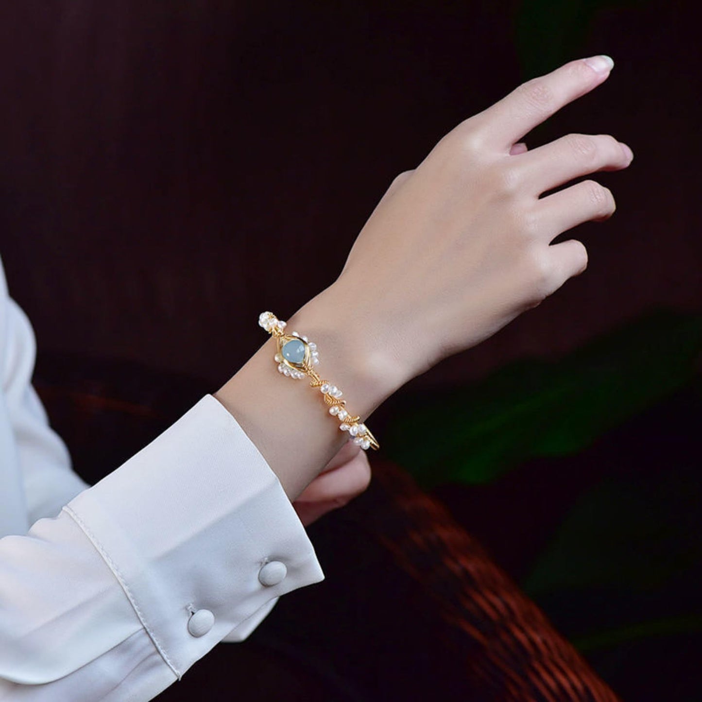 Pearl Bracelets For Women Gold Plating Pearl Bracelet Gold Wire Braided Vintage Style Bracelets Cuff Bracelets Fashion Bracelet - Tatum Cristal