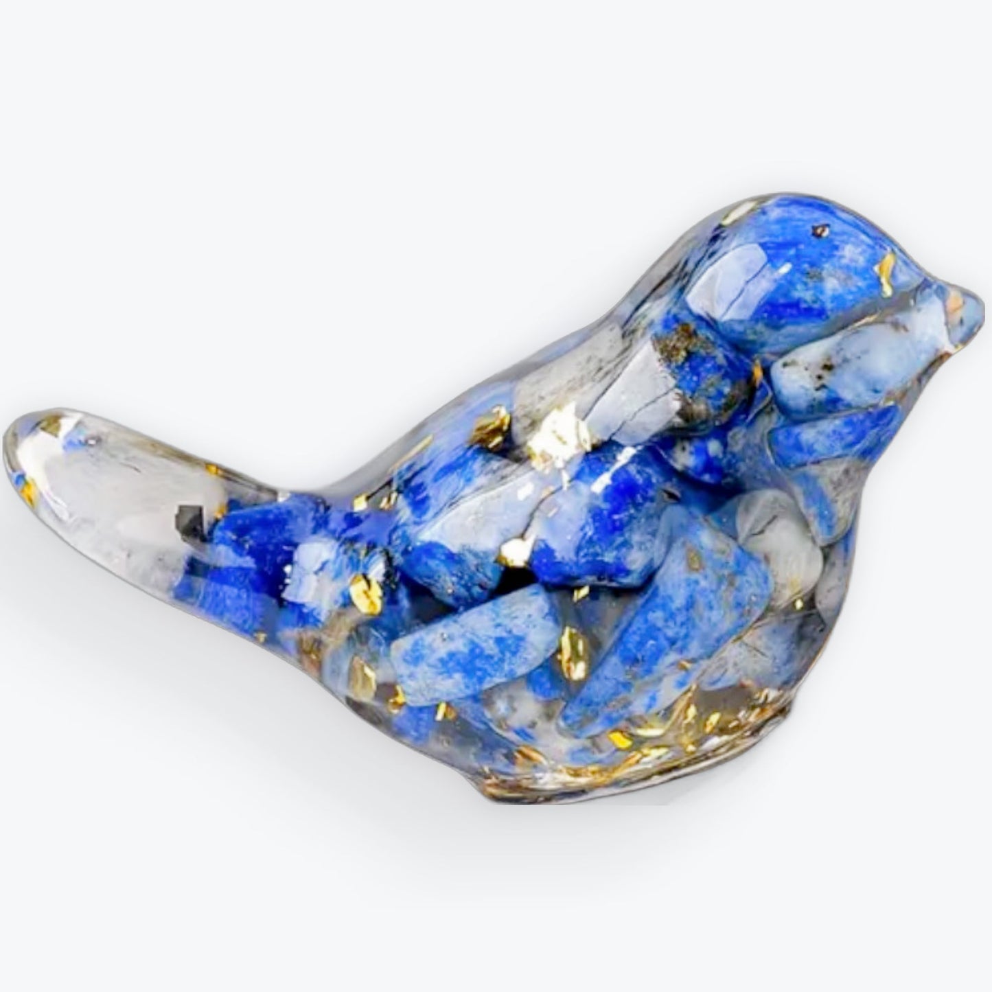 Orgonite Oiseau en Lapis lazuli Gravier Naturel - Artisanat Fait Main