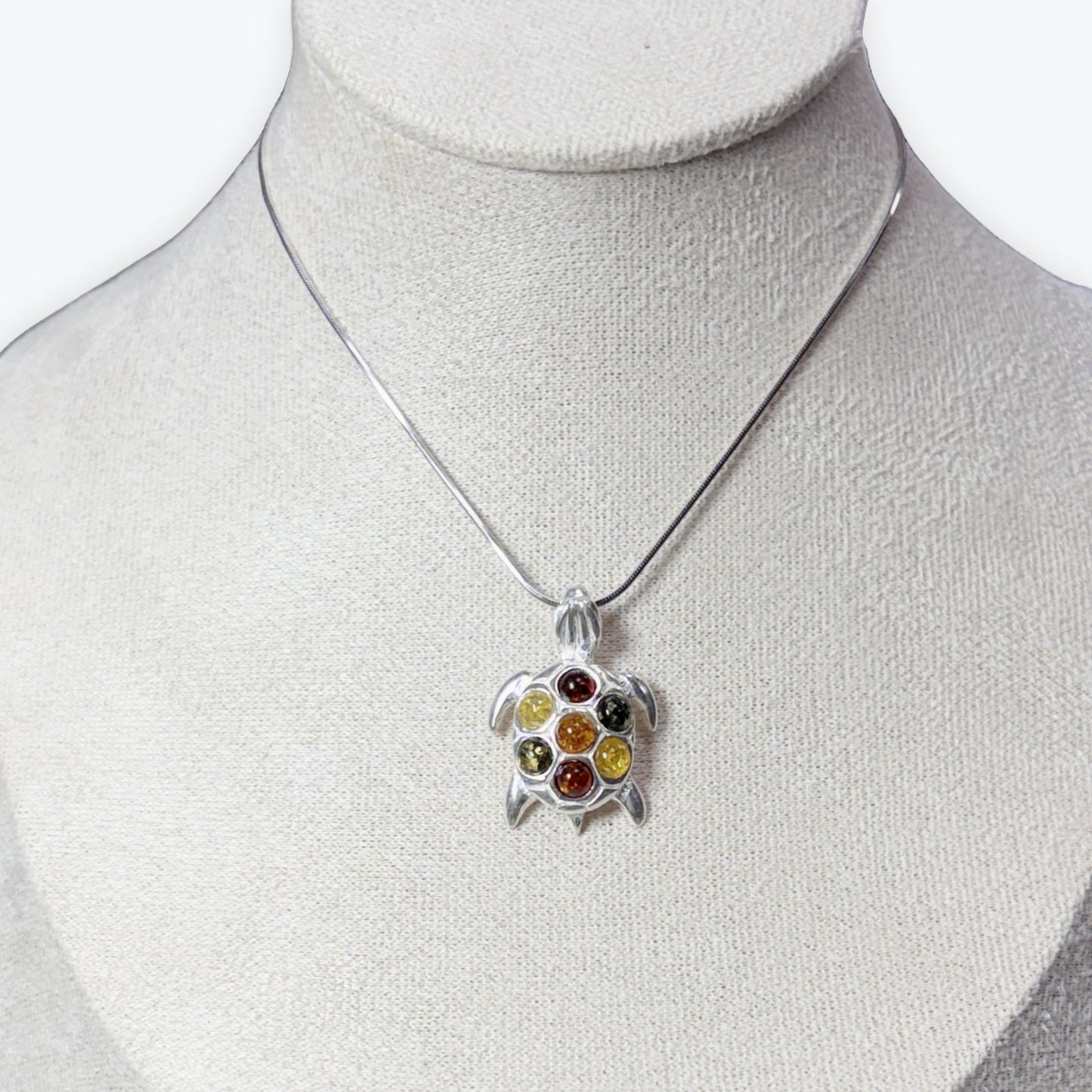 Pendentif Ambre Tortue - Argent 925
