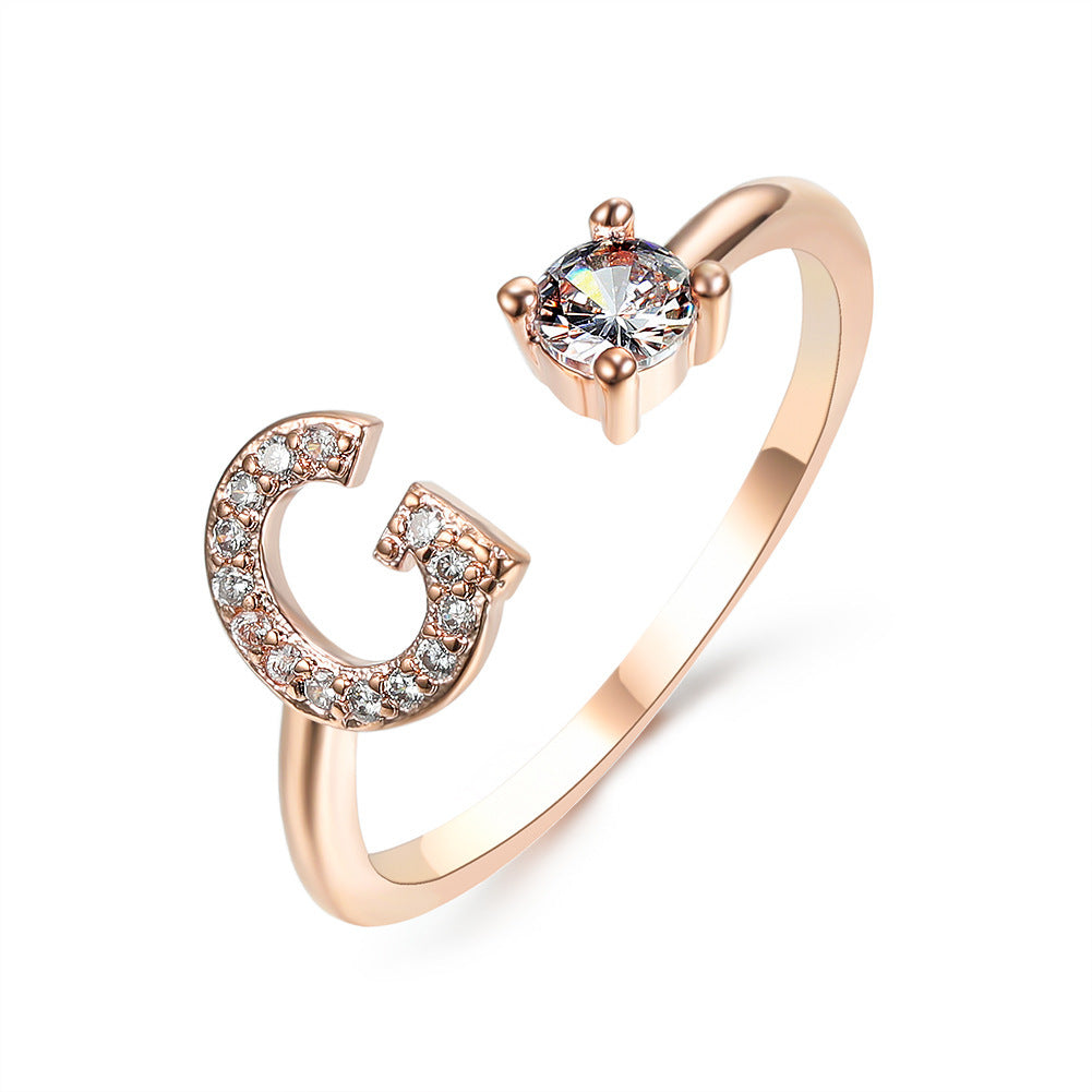 New Design Adjustable 26 Initial Letter Ring Fashion Jewelry For Women Simple Elegant Jewelry - Tatum Cristal