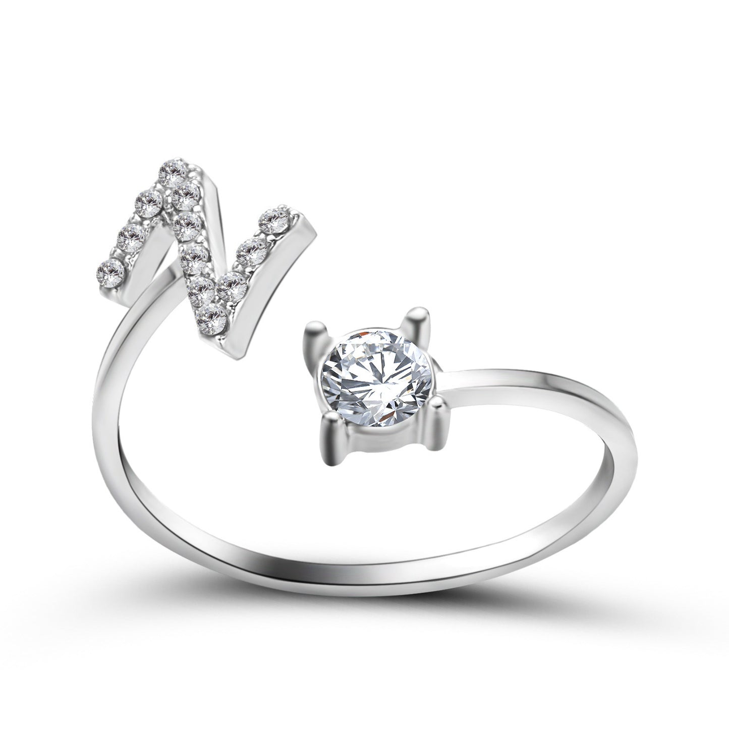 New Design Adjustable 26 Initial Letter Ring Fashion Jewelry For Women Simple Elegant Jewelry - Tatum Cristal