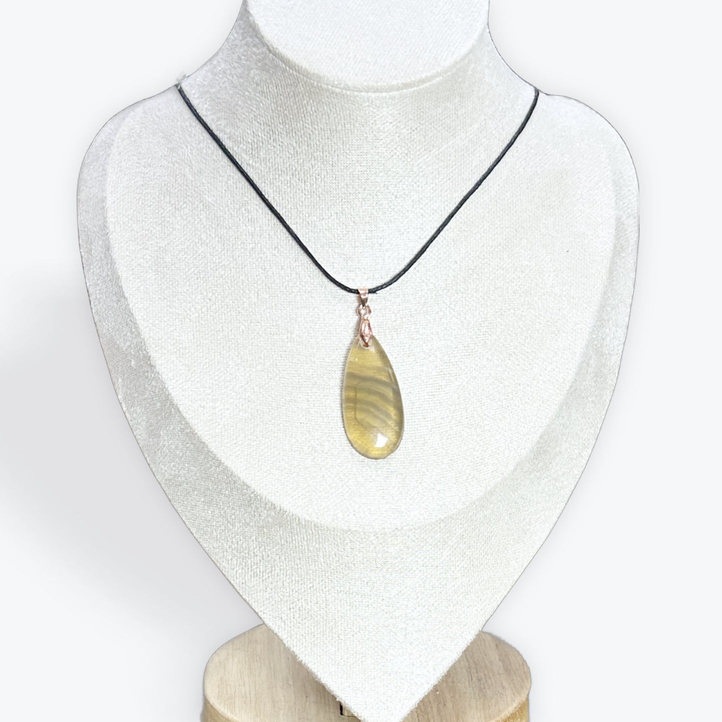 Pendentif poire Fluorite jaune