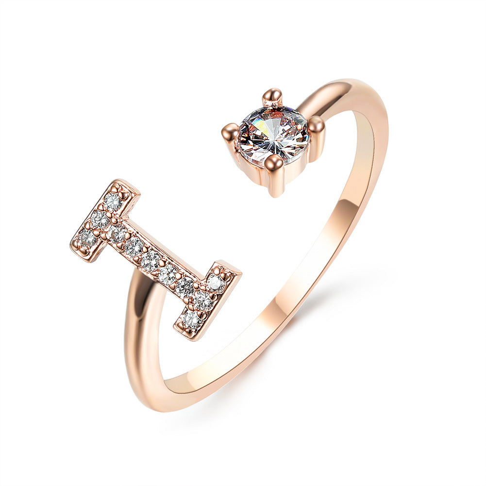 New Design Adjustable 26 Initial Letter Ring Fashion Jewelry For Women Simple Elegant Jewelry - Tatum Cristal