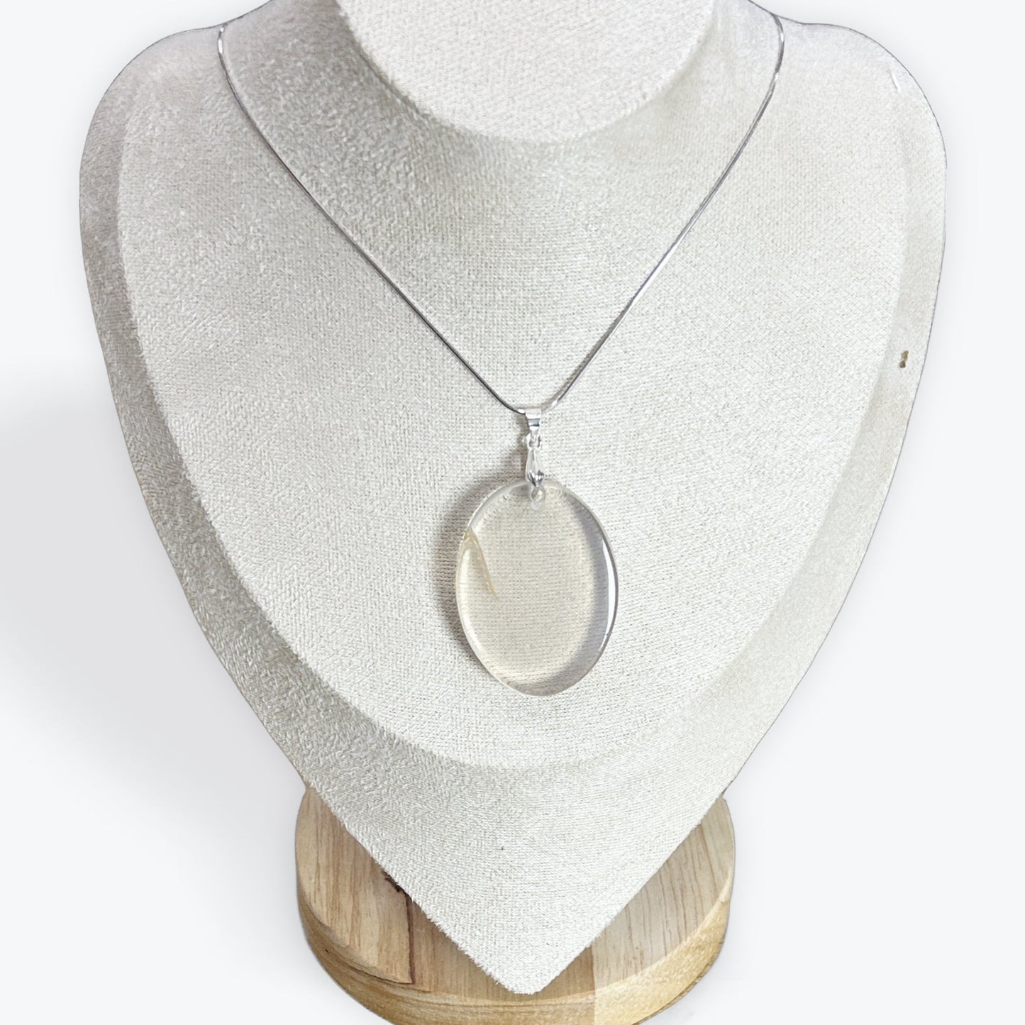 Pendentif Cristal de roche - Galet