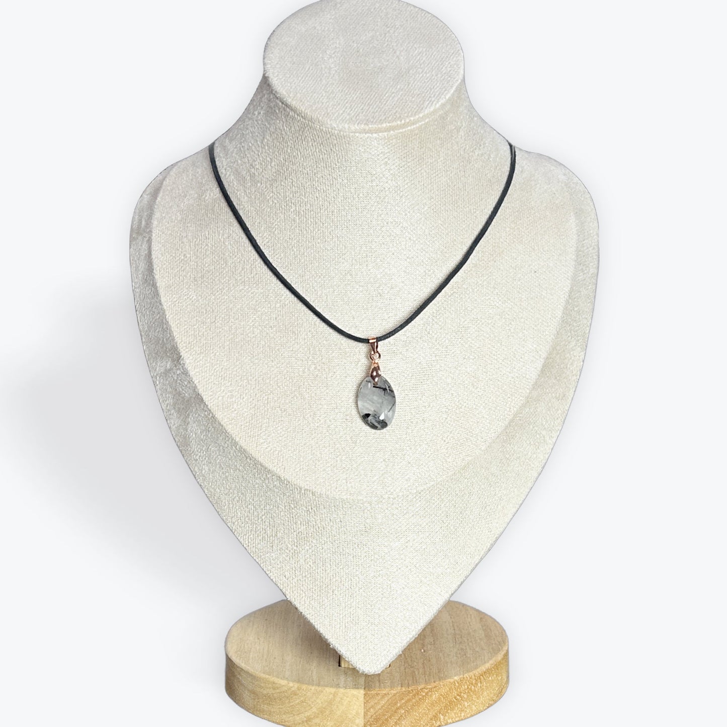 Quartz tourmaline pendentif