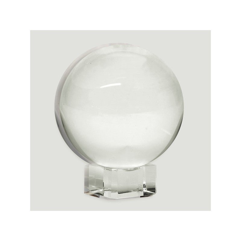 Boule de cristal reconstituée lisse avec base 15 cm