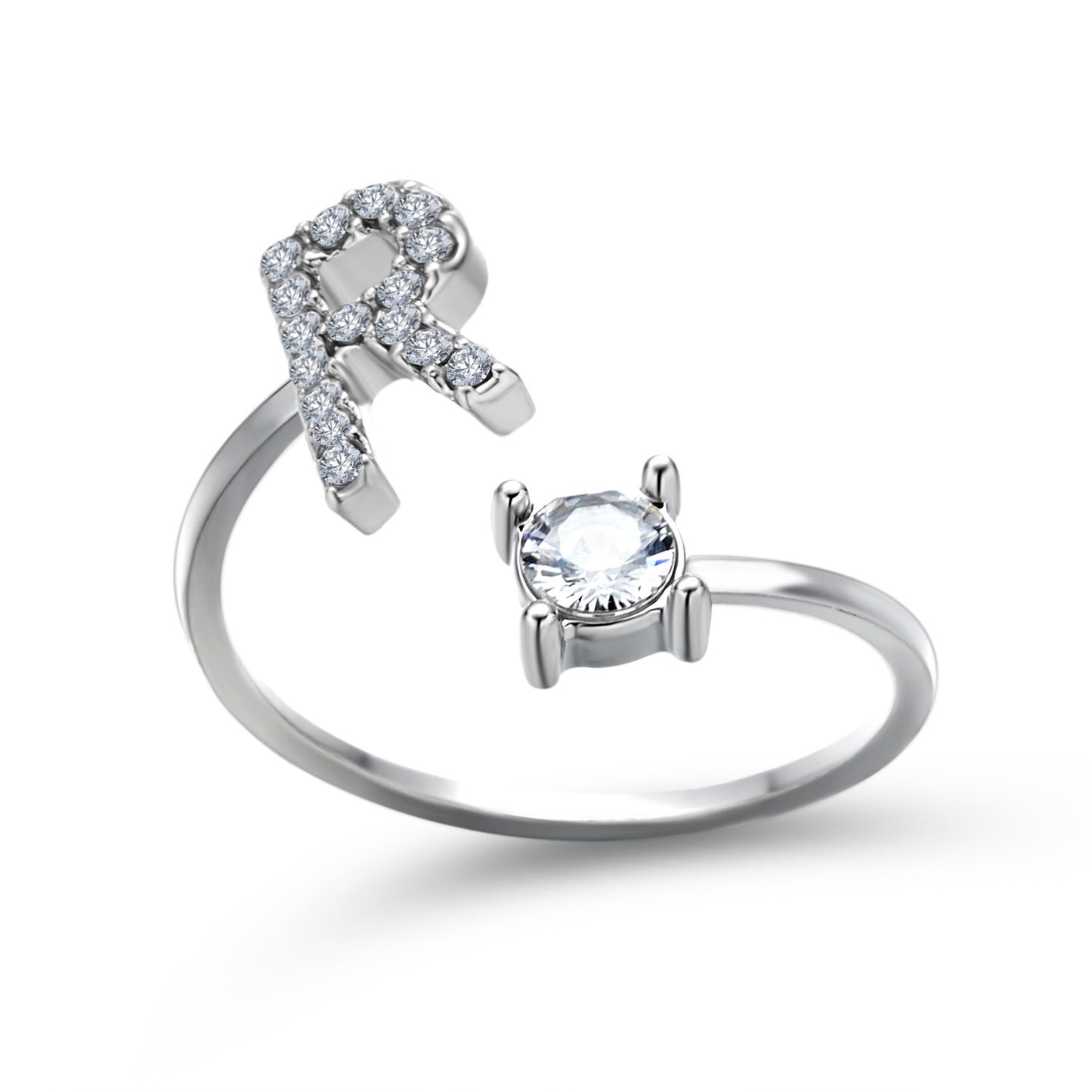 New Design Adjustable 26 Initial Letter Ring Fashion Jewelry For Women Simple Elegant Jewelry - Tatum Cristal