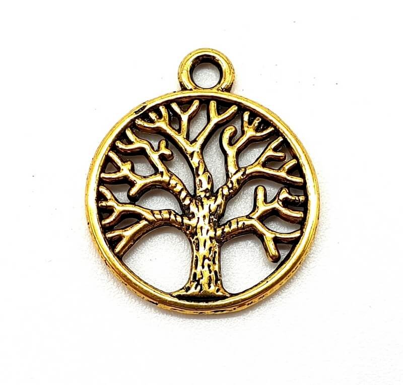 Charme Arbre de Vie Or 2cm 50pcs