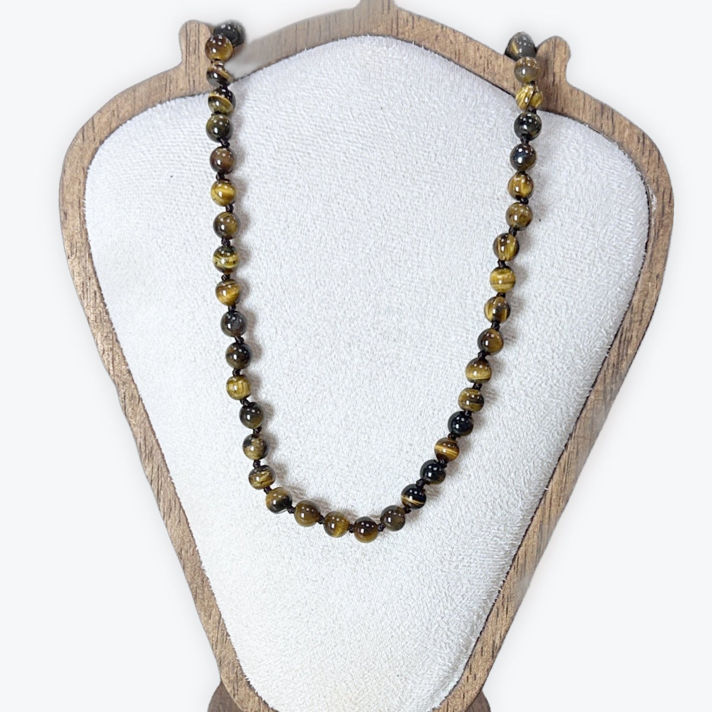 Collier Oeil De Tigre | 6mm Fermoir Acier Inoxydable
