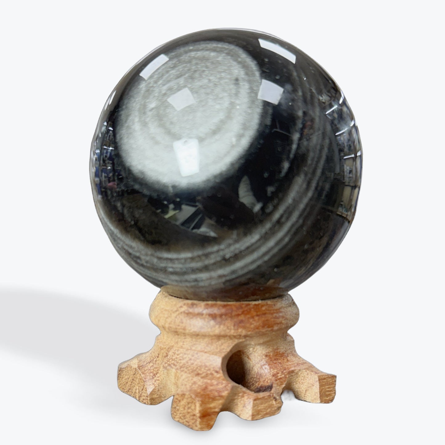 Sphère Obsidienne argentée Grande