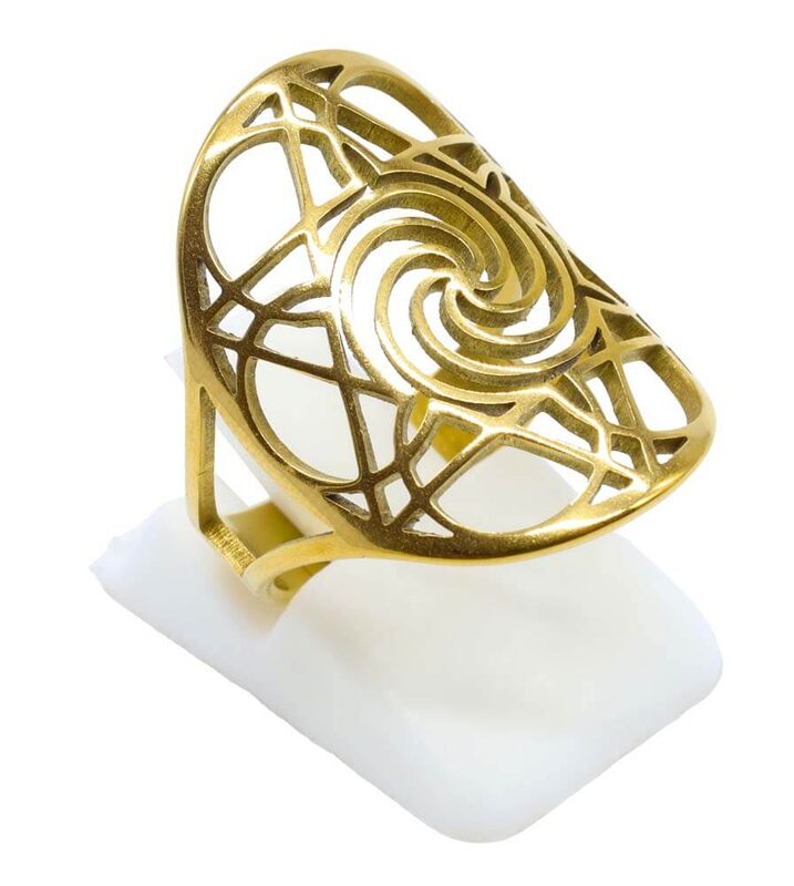 Bague Inox dorée Spirale
