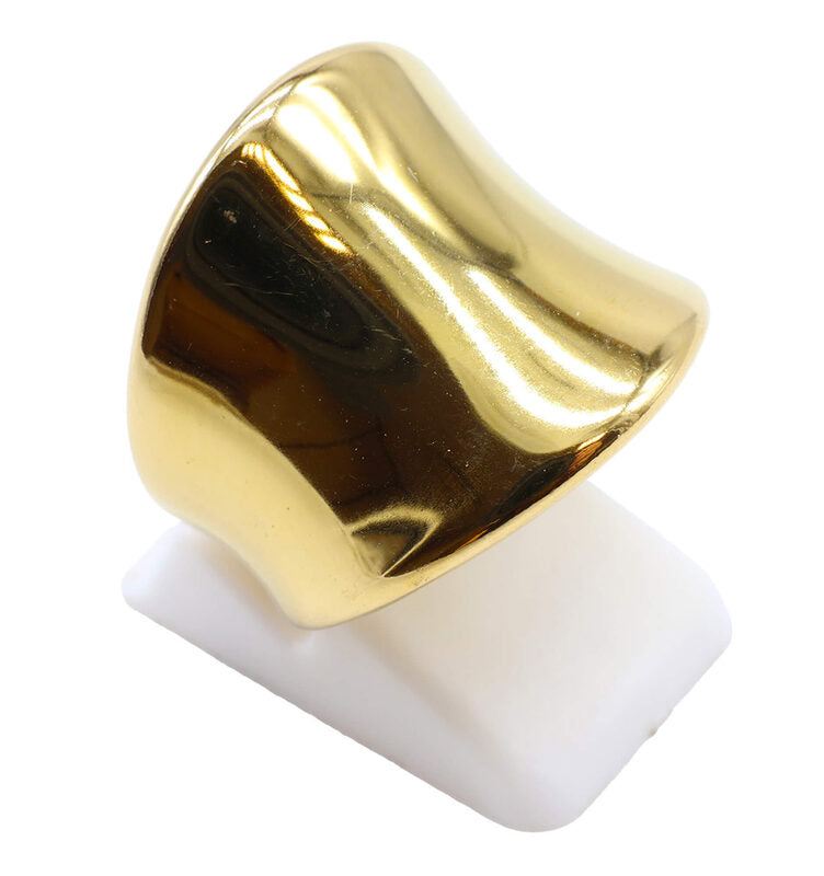 Bague Inox dorée 'Chevalière'