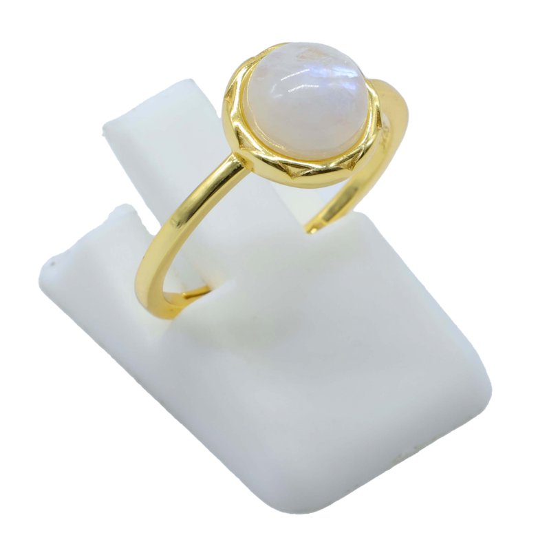 Bague Argent 925 Pierre de Lune Ronde