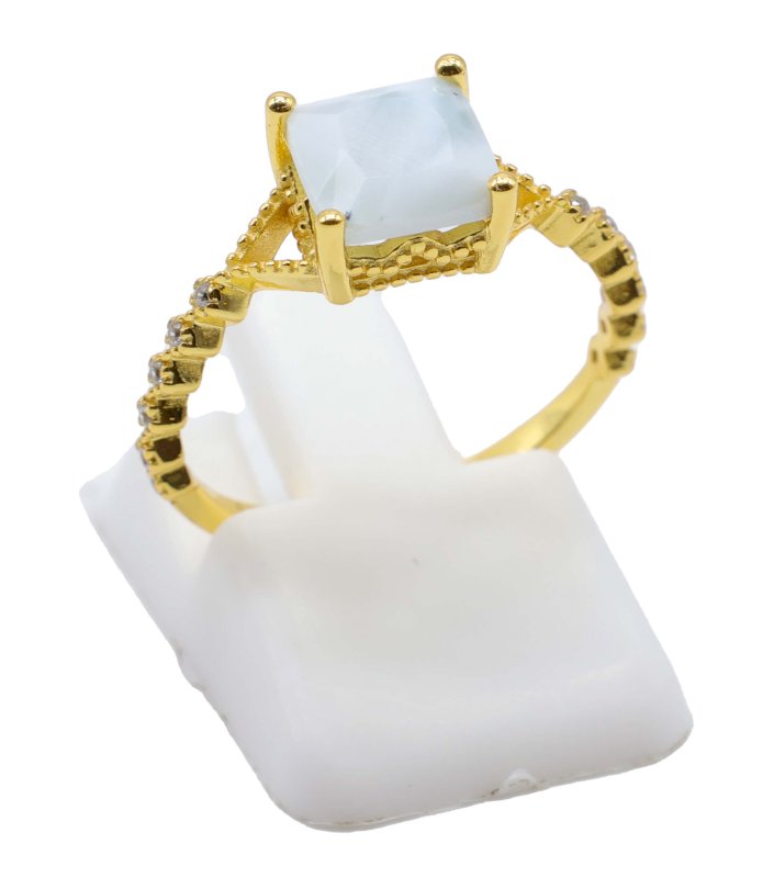 Bague Argent 925 Larimar Carrée