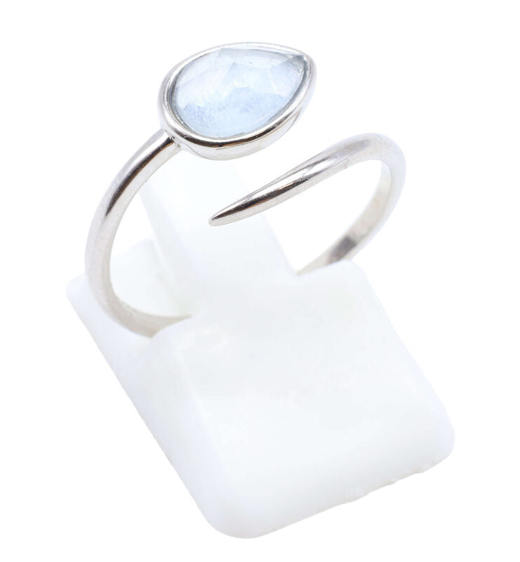Bague Argent 925 'Serpent Argenté' - Aigue Marine