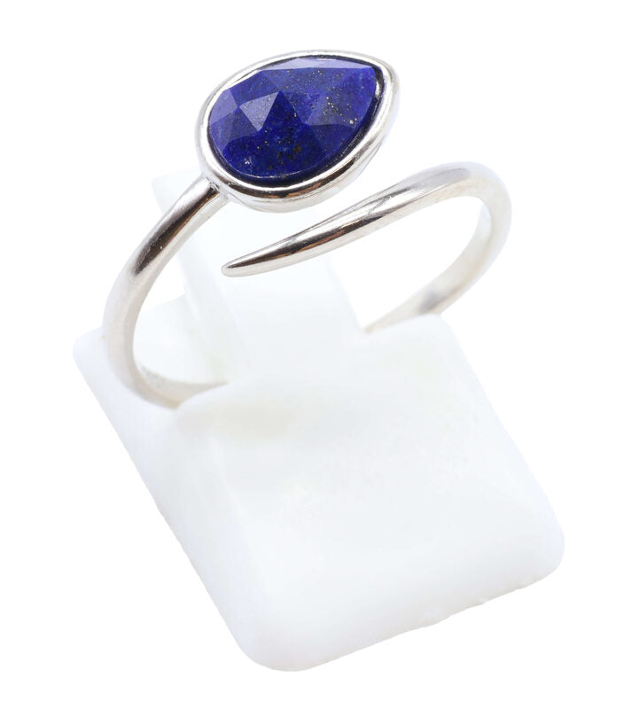 Bague Argent 925 'Serpent Argenté' - Lapis Lazuli