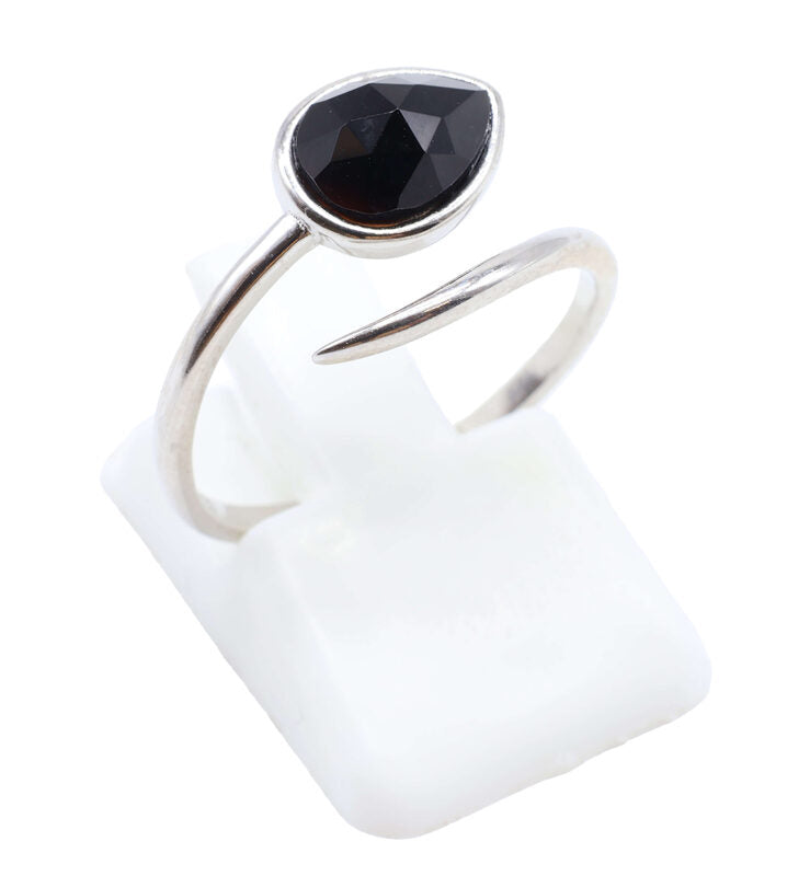 Bague Argent 925 'Serpent Argenté' - Onyx