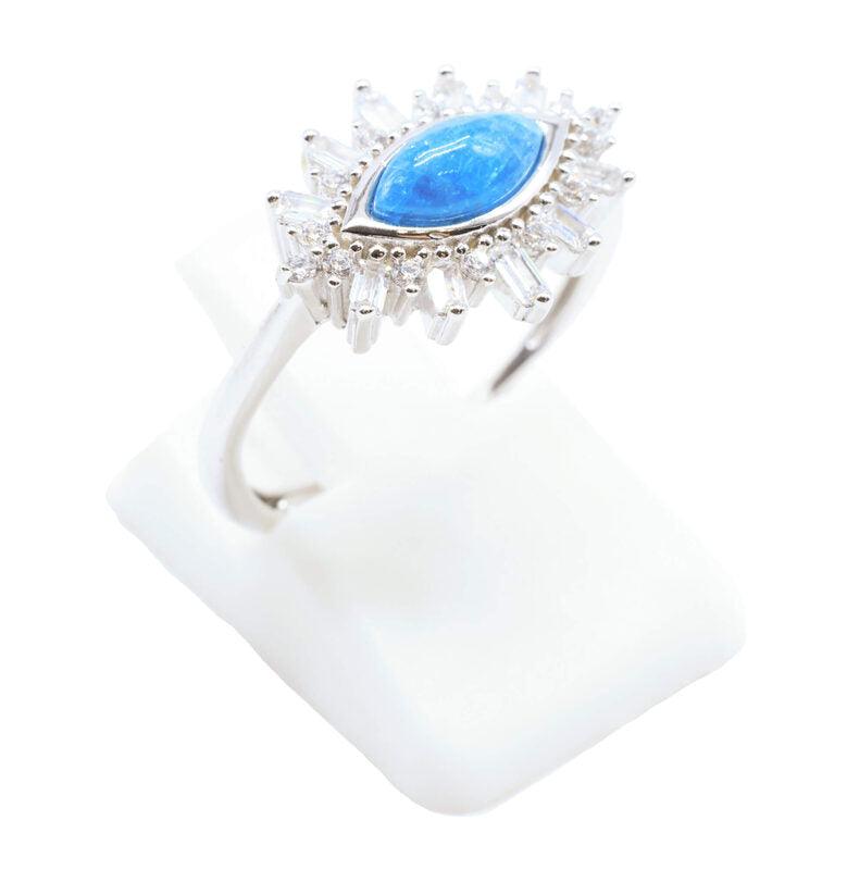 Bague Argent 925 'Oeil Solaire' - Apatite