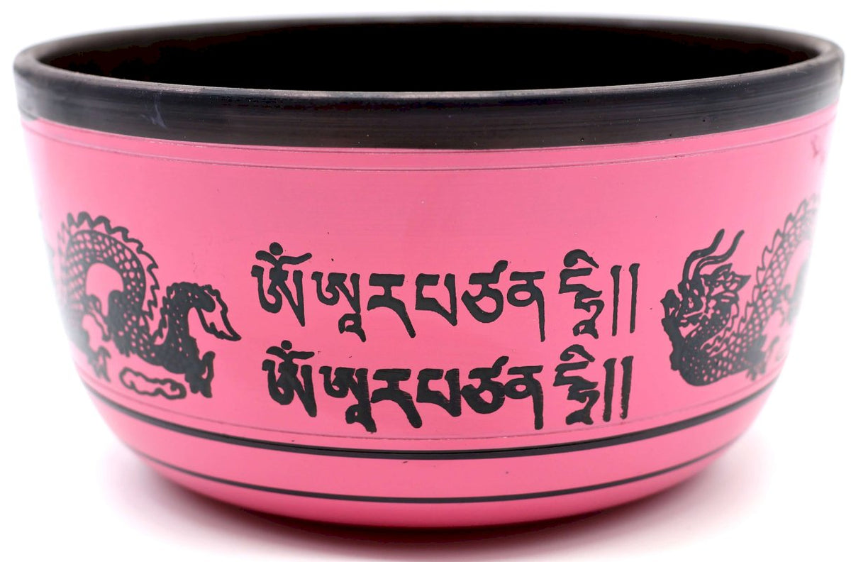 Bol Chantant Tibétain Aluminium Dragon Rose 850g