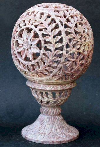 Bougeoir Pierre Globe Etoile 16cm