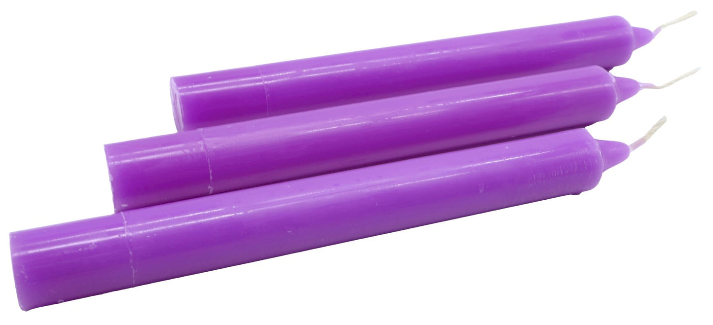 Bougie Teintée Masse 22cm - Violet - 12pcs