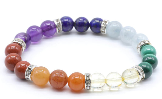 Bracelet 7 Chakras Perles 8 mm — 3 mélanges