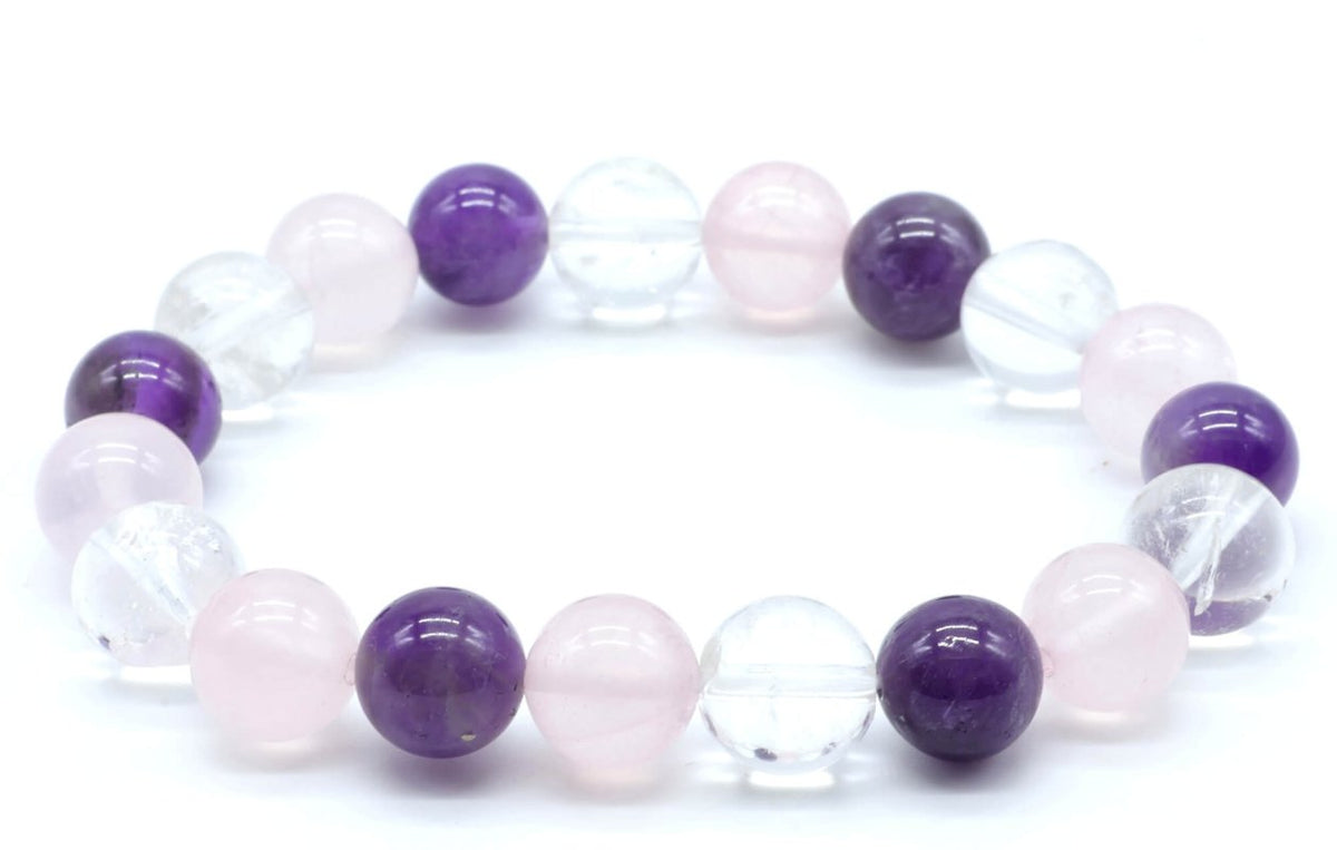 Bracelet Améthyste, Cristal, Quartz Rose