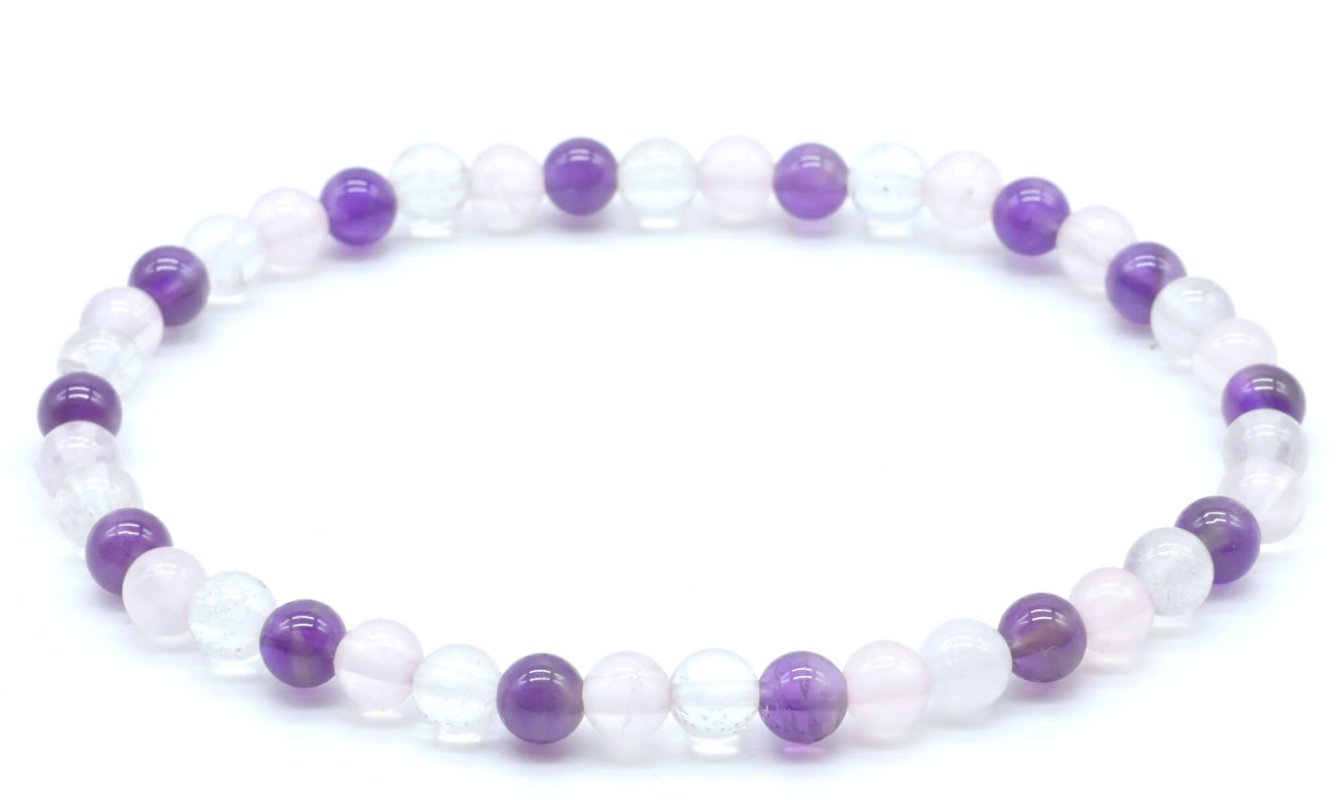 Bracelet Améthyste, Cristal, Quartz Rose