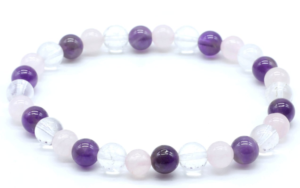 Bracelet Améthyste, Cristal, Quartz Rose