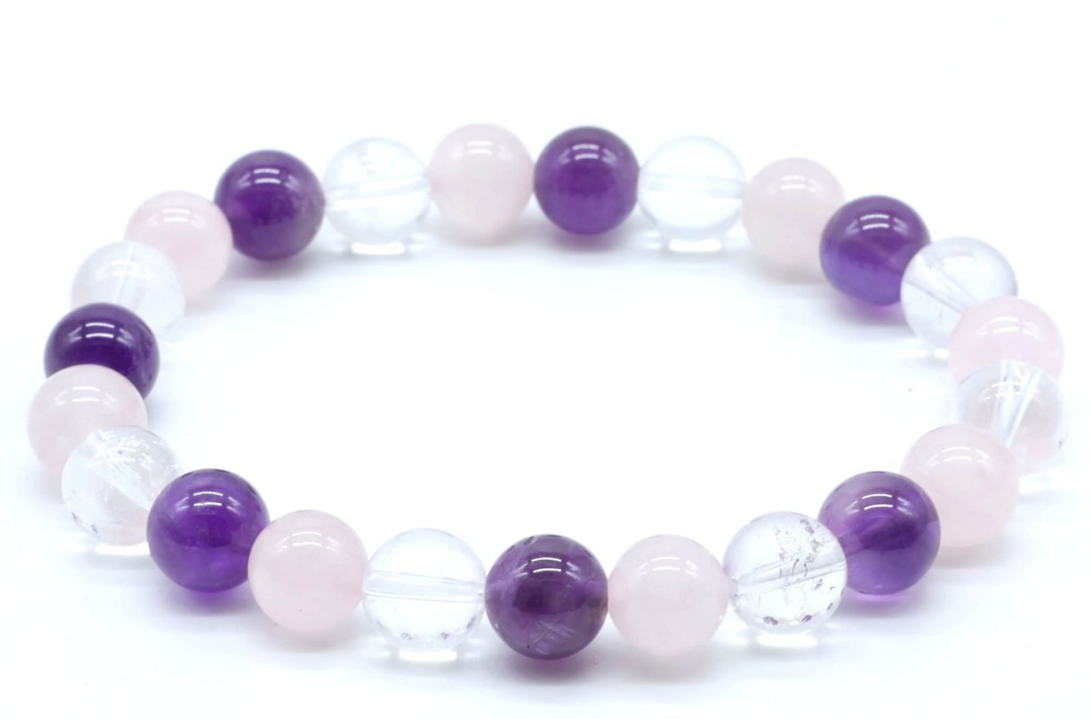 Bracelet Améthyste, Cristal, Quartz Rose