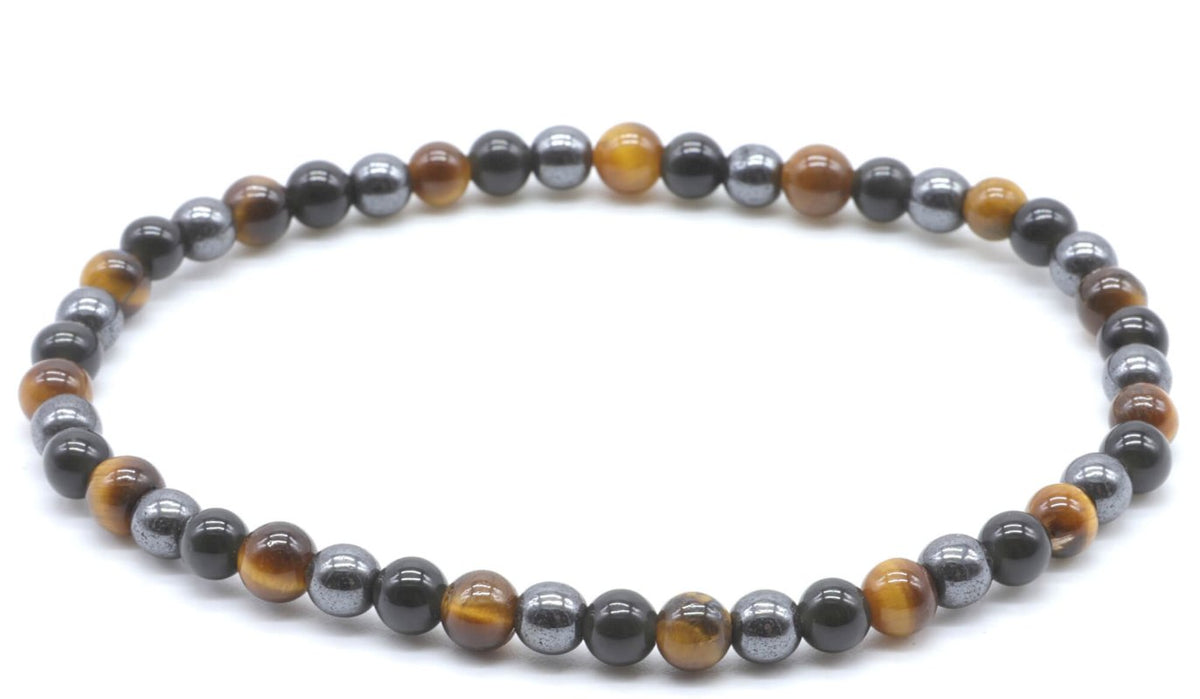 Bracelet Protection Obsidienne Noire, Hematite, Oeil de Tigre