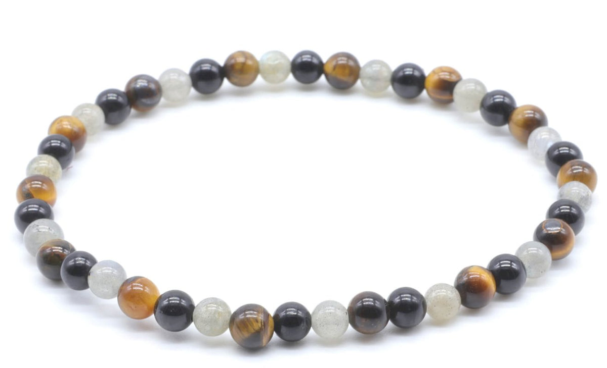 Bracelet Labradorite, Tourmaline noire, Oeil de tigre