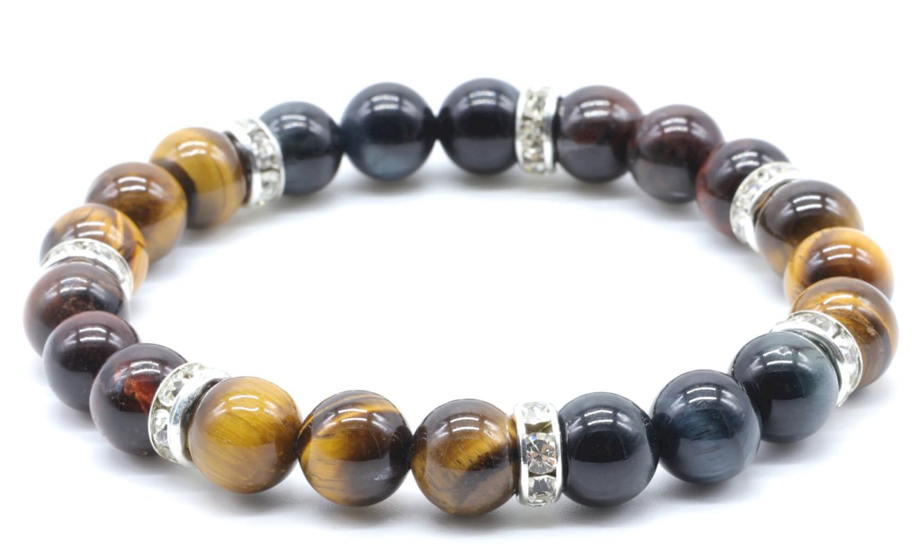 Bracelet Protection 3-mix 3 Oeil Naturel perles 8mm
