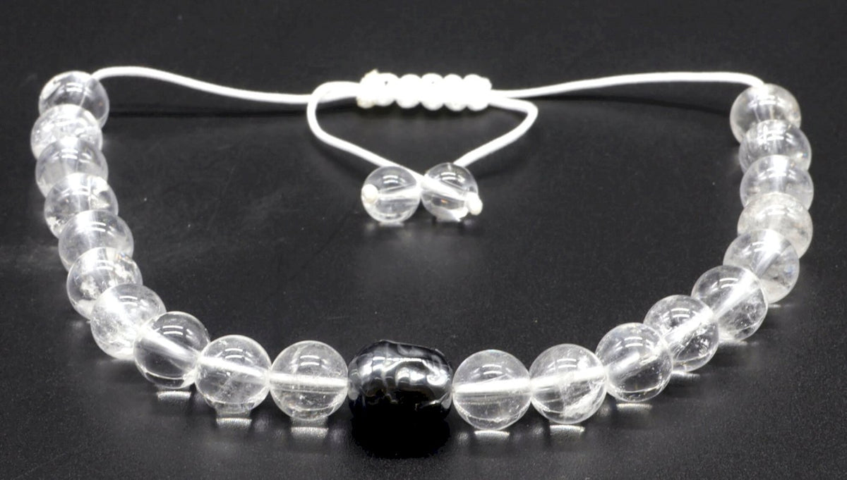 Bracelet Ajustable Cristal de Roche perles 8mm