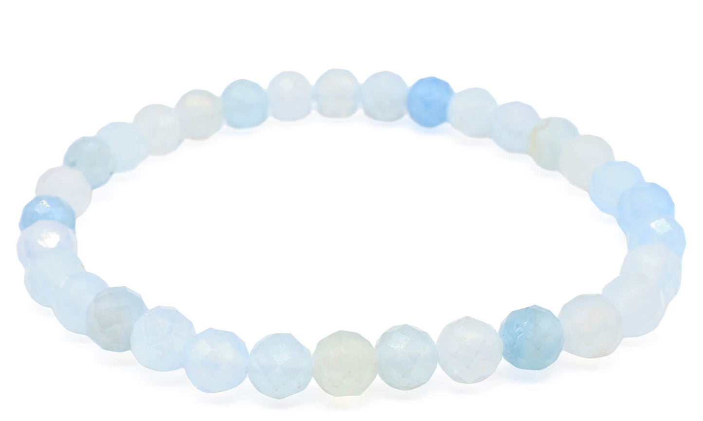 Bracelet Aigue Marine perles facettées