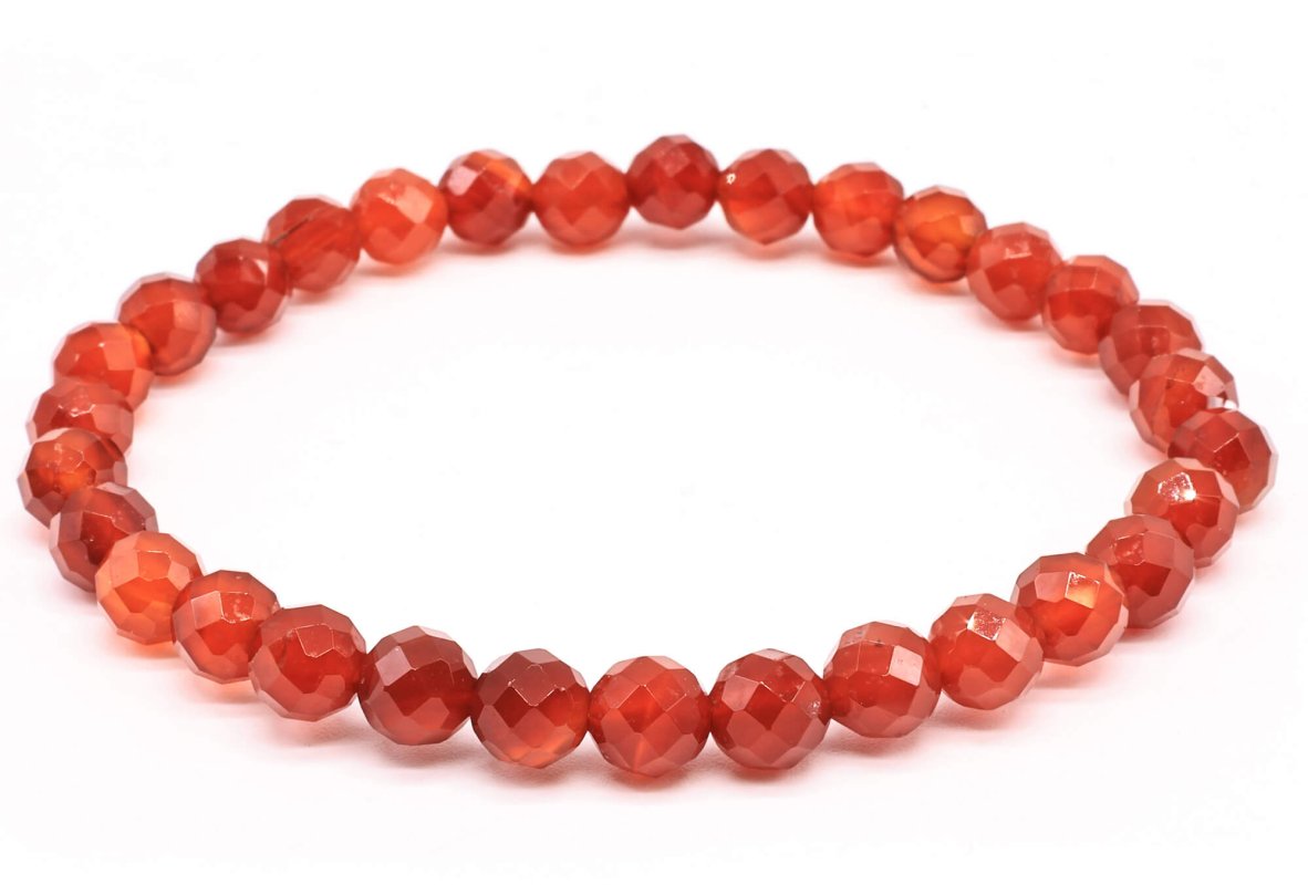 Bracelet Cornaline perles facettées